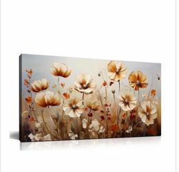 DNIEOTU Flower Wall Art Canvas - 40 X 20 Inches