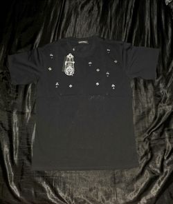 Chrome Hearts Silver Rhinestone Cross T-Shirt, Black, Size S, M, L & XL
