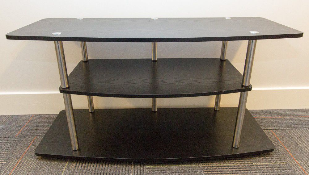 Black wood and metal console table / TV stand