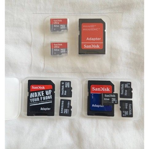SanDisk & Samsung Micro SD SDHC Memory Card & Adapters Set