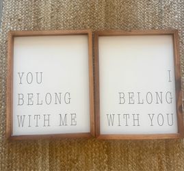 Farmhouse Wall Art Set – “You Belong With Me / I Belong With You”