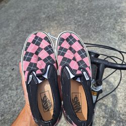 Pink Checkers Vans