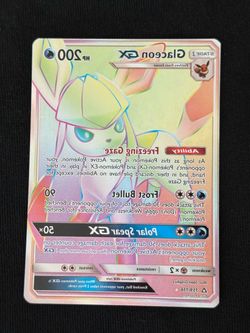 Glaceon GX Full Art Rainbow Rare Pokémon Card