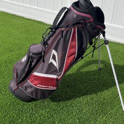 Wilson Deep Red 7-way Divider Lightweight Stand / Carry Golf Bag with Rain Cover