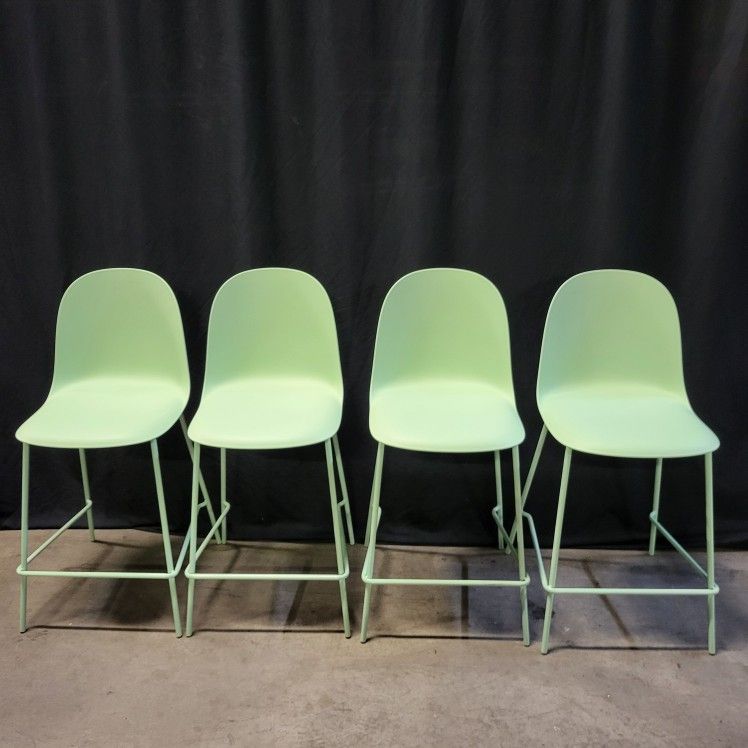 Mint Minimal Counter Chairs Hard Shell Set of 4