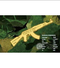 2026 Liberia 12 Dollars Gold 0.9999 AK-47 Harsh Environment Dominator w/COA