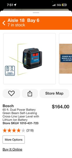 Bosch Self Leveling Cross-line Laser With Li-ion Battery