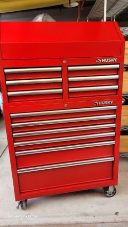 Husky Red Tool Chest and Cabinet Combo