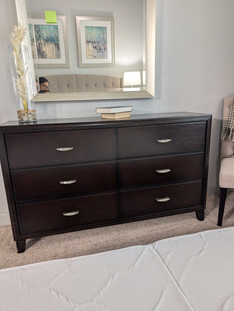 🪞 Modern Espresso 6-Drawer Dresser 🪞
