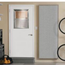 ✨️ Masonite 30 in. x 80 in. Smooth Flush Hardboard Solid Core Primed Composite Interior Door Slab with Utility Window O (24) W6564