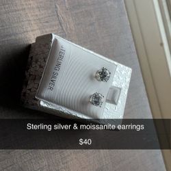 Sterling Silver & Moissanite Earrings 