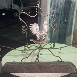 Large Rooster Pot Rack Iron Works. Vintage