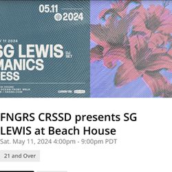 SG Lewis at Beach House (2 Tickets)