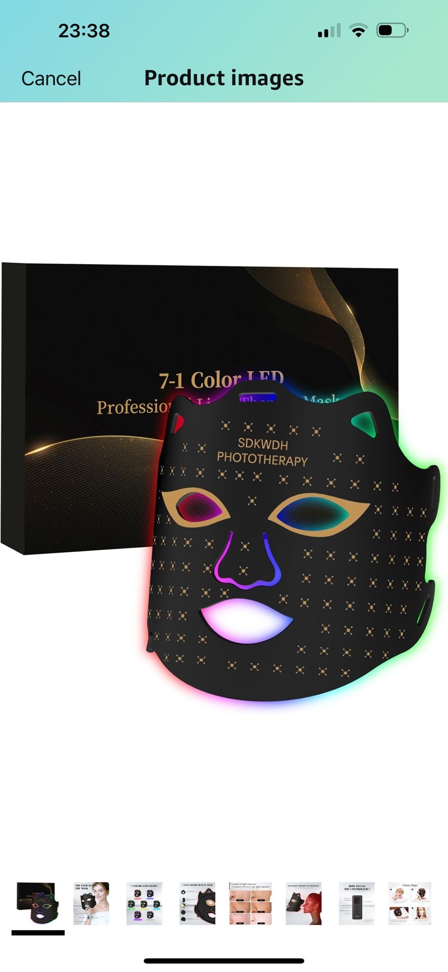 Brand New Red Light Therapy for Face, 7 Colors LED Face Mask Light Therapy At Home, Led Face Mask Light Therapy