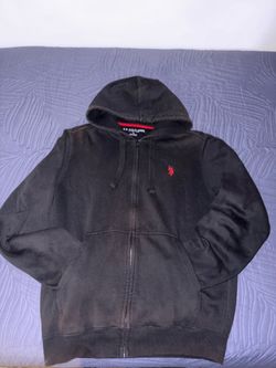 Polo hoodie zip up black size small