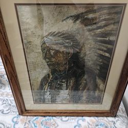 Indian Chief framed picture