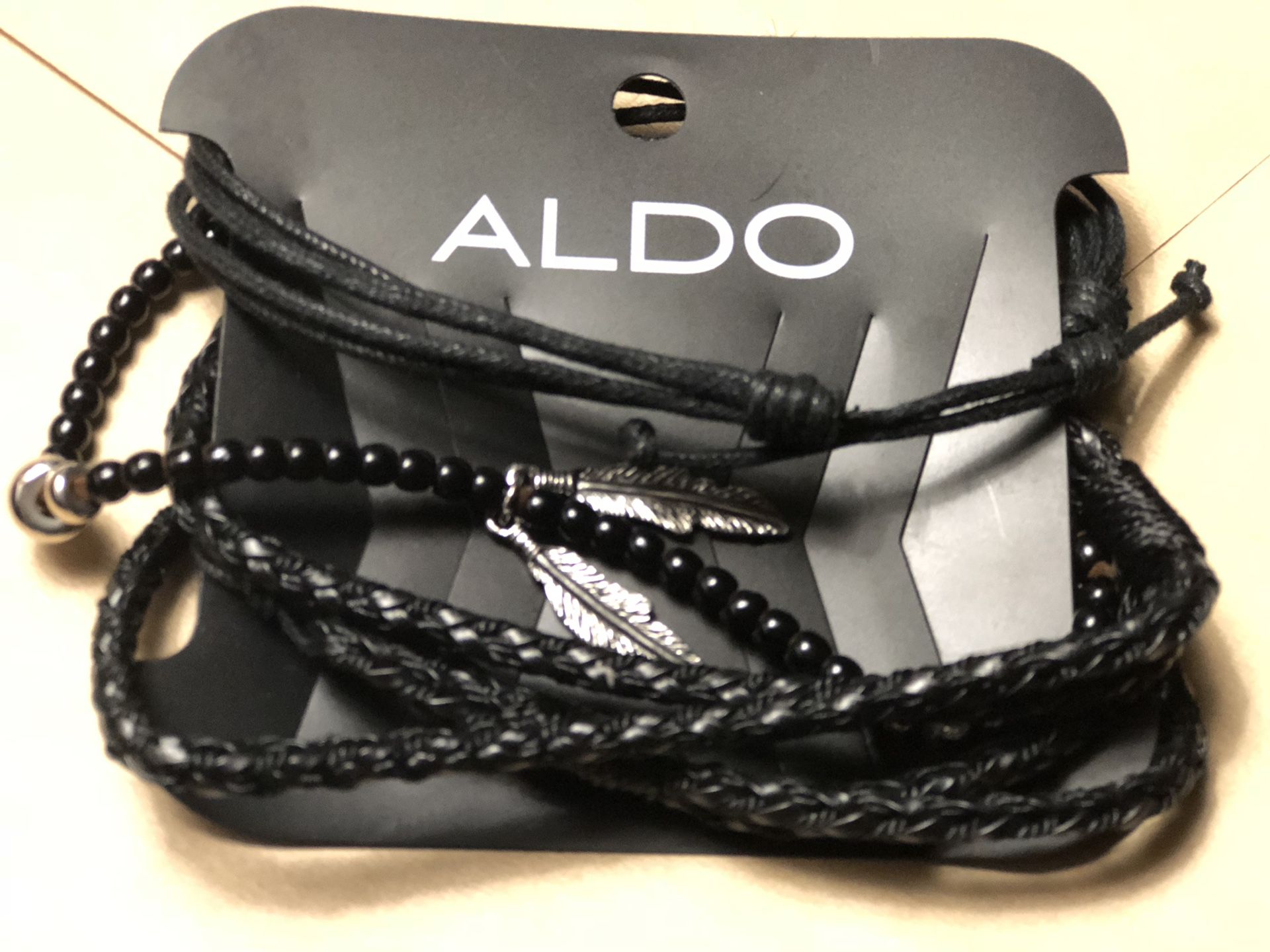 Aldo men’s bracelet/ leather and beads