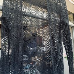 Black Mesh Cardigan