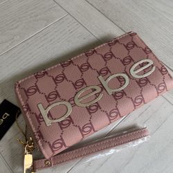 bebe los angeles Briella wristlet blush -new with tags