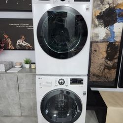 LG Stackable  Front Load Washer Dryer (White)