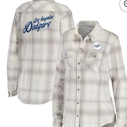 Los Angeles Dodgers WEAR by Erin Andrews Women's Flannel Button-Up Shirt