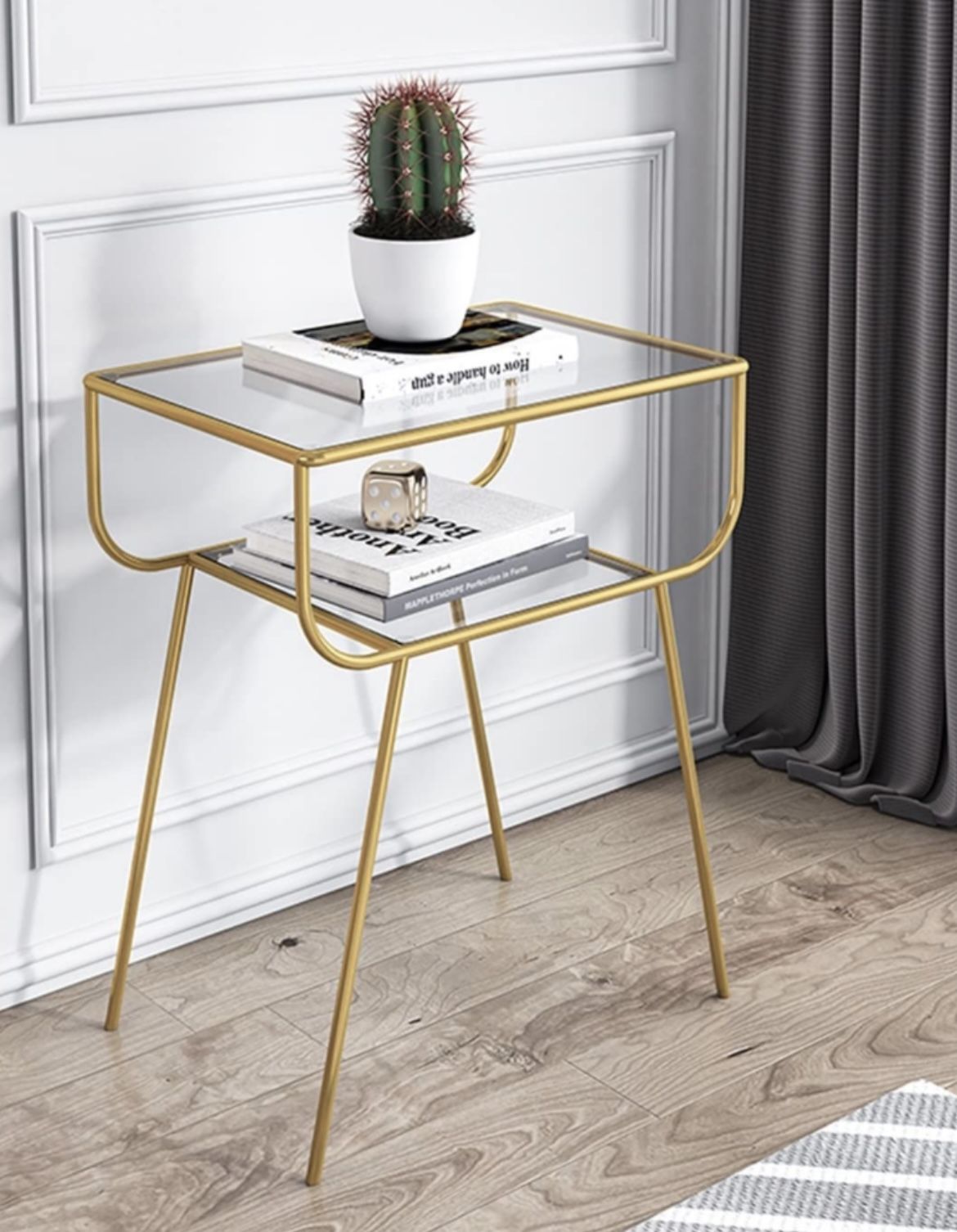 West Elm Retro Glass Nightstand 