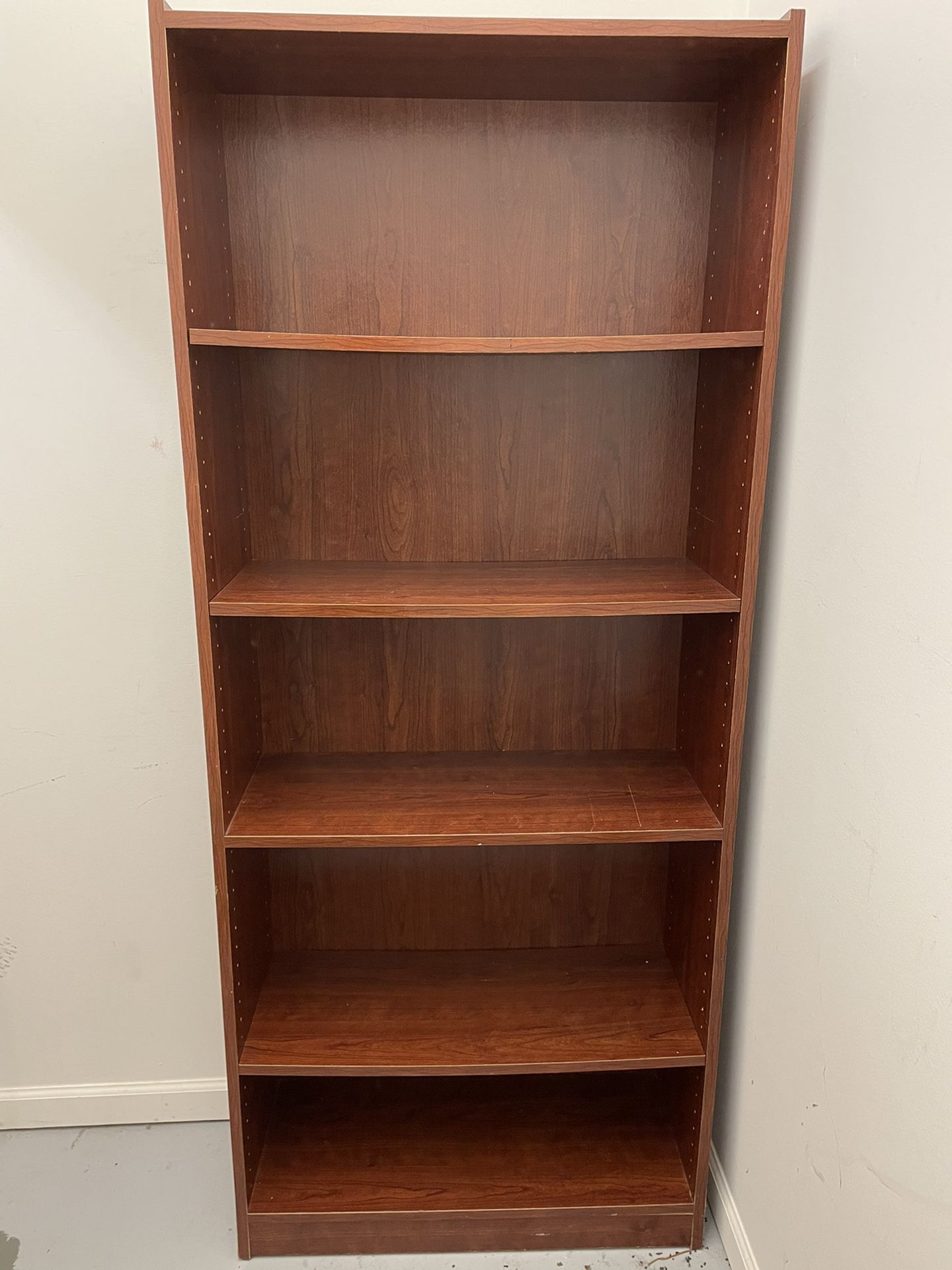 Sturdy Brown Wood Bookshelf For Sale 
