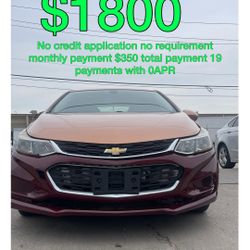 2018 Chevy Cruz No Credit Application 