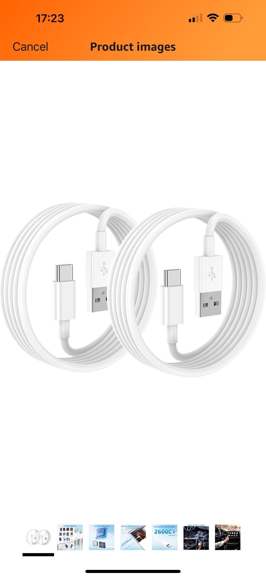 Brand New Car Carplay Charger Cable for iPhone 16 15 Pro Max, 2Pack 3FT USB A to USB C Charging Cord for Apple iPhone