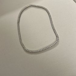 Moissanite And White Plaited Gold Necklace Size 18 And 20 