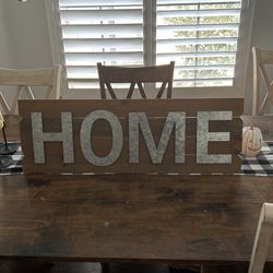 Galvanized And Wood HOME Sign
