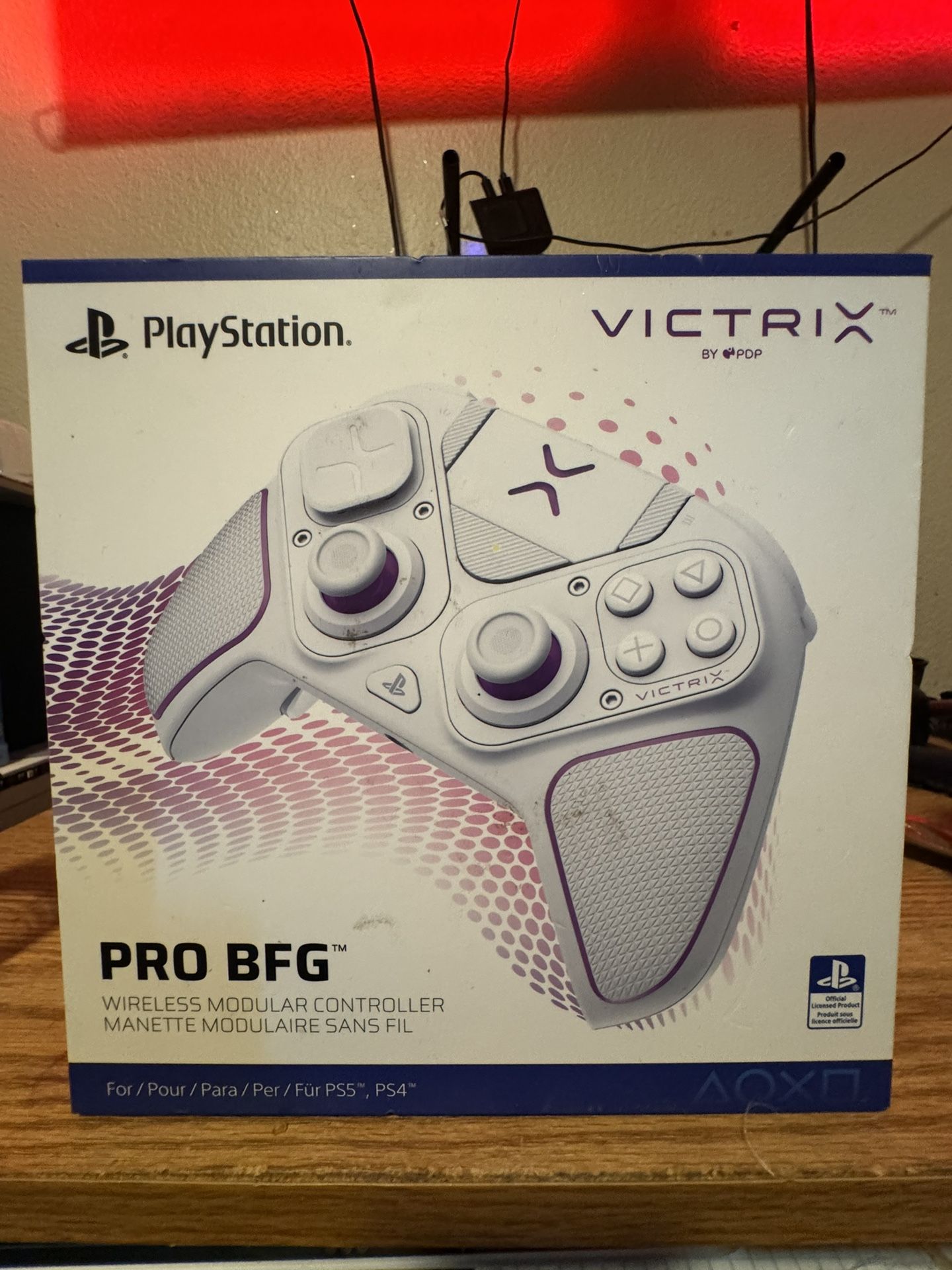 PDP - Victrix Pro BFG Wireless Controller for PS5, PS4, and PC, Sony 3D Audio, Modular Buttons/Clutch Triggers/Joystick - White