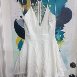 Elegant & Cute White Party Dress  