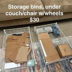 Foldable Under Couch/Bed Storage Bins/organizers  X2