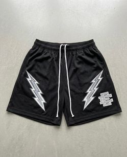 EE Basic Lightning Bolt shorts in a black and white colorway ,Small