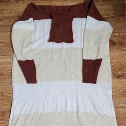 SHEIN Women's Striped Colorblock Knit Sweater Dress Size 1XL