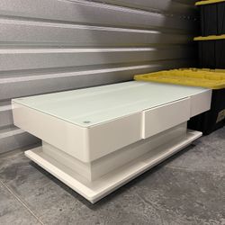 White Small Glass Top Coffee Table $175