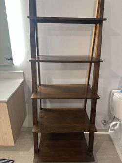 Wooden Ladder-Style Shelf