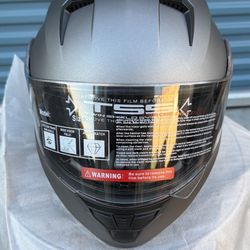 Motorcycle Helmet XXL ( Youth)Gray/Black DOT Certified