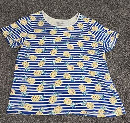 Blue Stripe T-shirt with pineapples