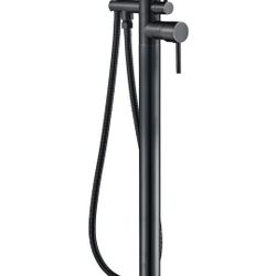 Senlesen Black Freestanding Bathtub Shower Mixer Taps Floor Mounted