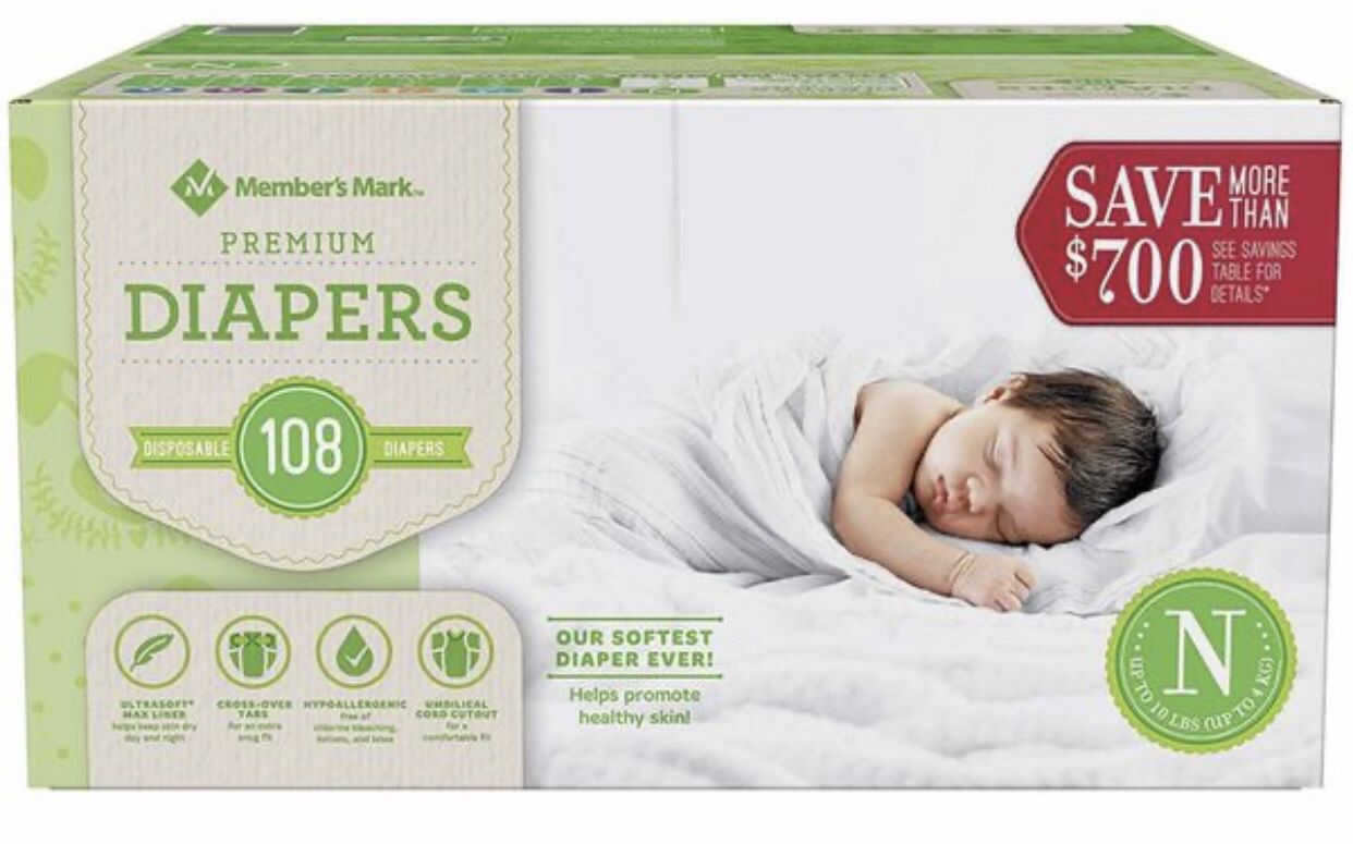 Brand new box of newborn baby diapers