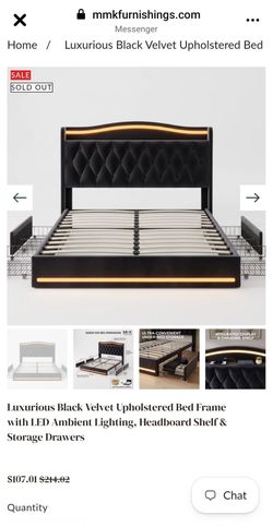 King bed frame with drawers