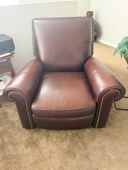 Brown leather recliner