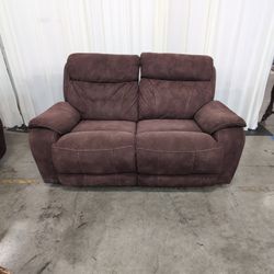 Burgundy Microfiber Reclining Loveseat