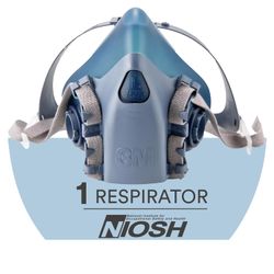 3M Reusable Respirator Half Facepiece 7503, NIOSH, Large, 1 Each Half Facepiece Respirator