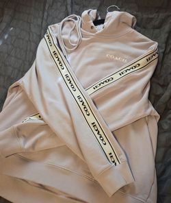 Coach Women’s Logo Tape Pullover Hoodie [Lavender/Pale Purple; Large]