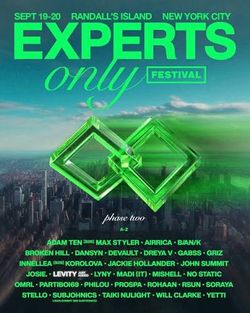 Experts Only NYC 2 Day GA+ Ticket Sept 19 & 20