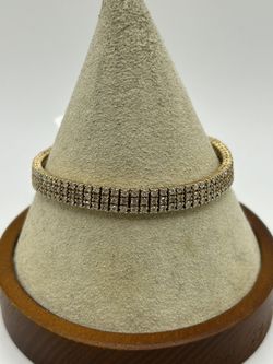 14k Yellow Gold Multi Row Tennis Bracelet