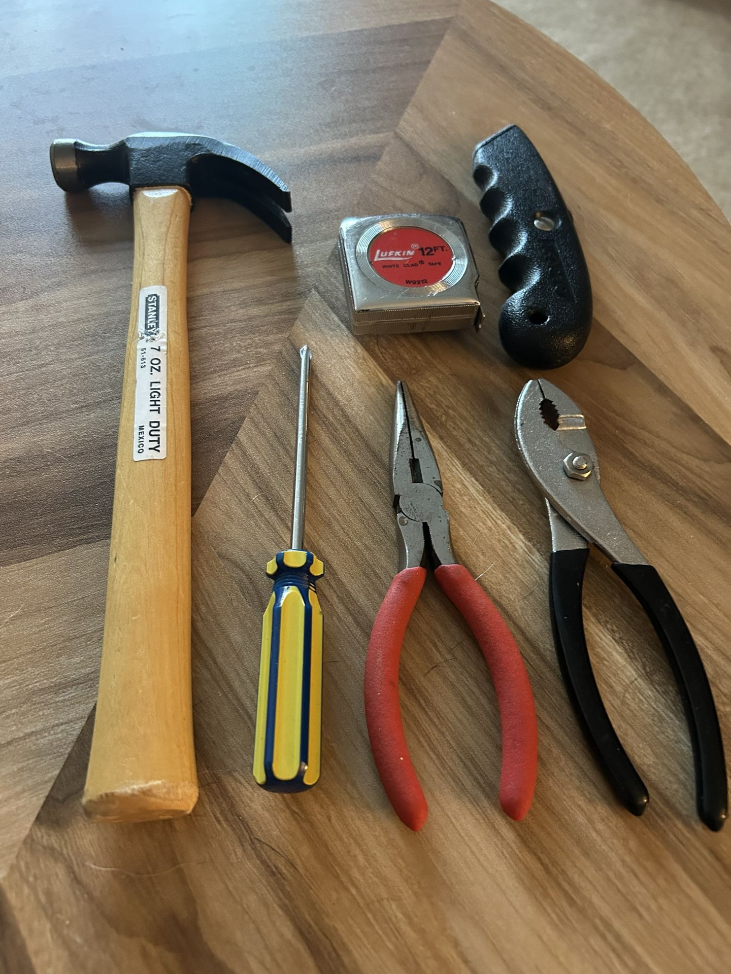 Tool Set Hammer Screw Driver Tape Measure Pliers Wrench Box Cutter